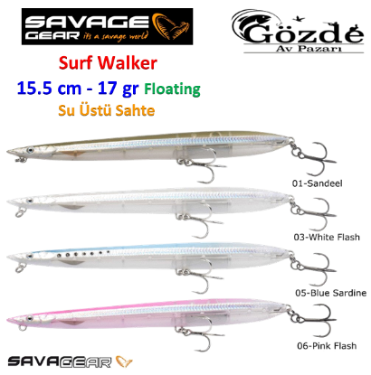 Savage gear Sandeel Surf Walker 155 17g Suni Yem resmi