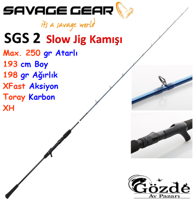 Savage Gear SGS2 Slow Jigging 1.93m Max 250 gr Tek Parça Kamış resmi