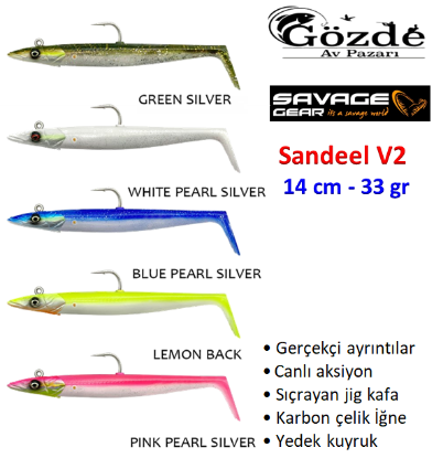 Savage Gear Sandeel V2 Silikon 14 cm 33 gr  resmi
