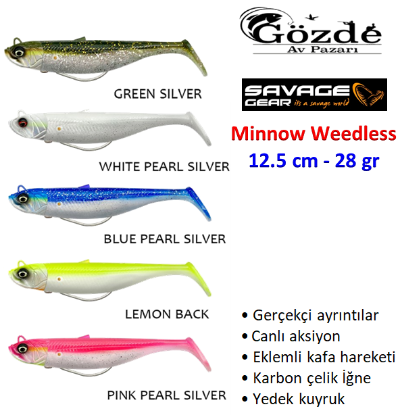Savage Gear Savage Minnow Weedless Silikon 12.5 cm 28 gr  resmi