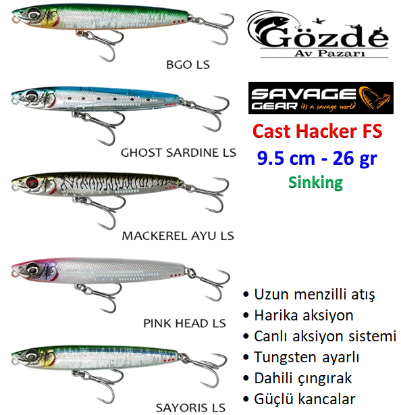 Savage Gear Cast Hacker 9.5 cm 26 gr Sahte Balık resmi