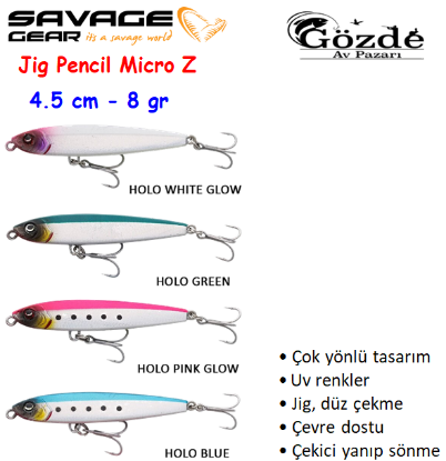 Savage Gear Jig Pencil MicroZ  4.5 cm 8 gr    resmi