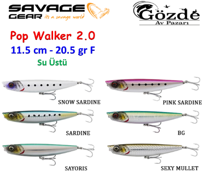 Savage Gear Pop Walker 2.0  11.5 cm 20.5 gr F resmi
