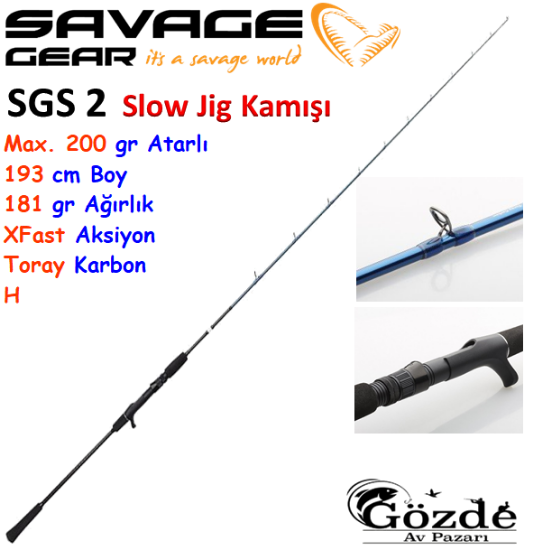 Savage Gear SGS2 Slow Jigging 1.93m Max 200 gr Tek Parça  Kamış resmi