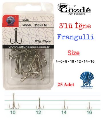 DFT 3553 3'lü Olta İğnesi ( Frangulli ) 25 Adet resmi