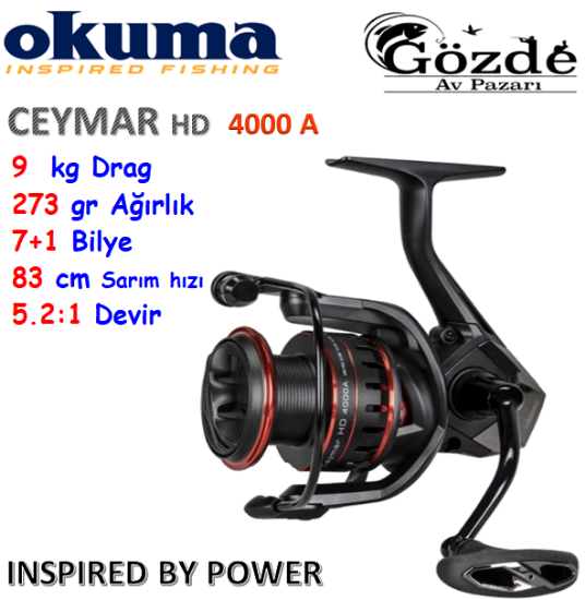 Okuma Ceymar HD 4000 A Matt Black 7+1 Bilye Makine  resmi