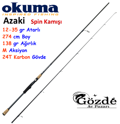 Okuma Azaki Spin 274 cm 12-35 gr  Spin Kamışı resmi