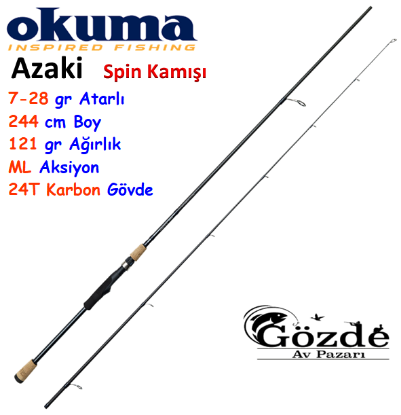 Okuma Azaki Spin 244 cm 7-28 gr Spin Kamışı resmi