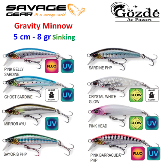 Savage Gear Gravity Minnow 5 cm -  8 gr  Sinking Sahte Balık resmi