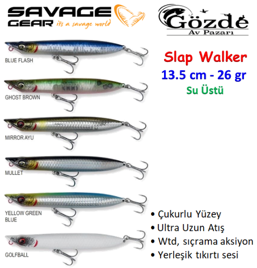 Savage Gear Slap Walker 13.5 cm 26 gr Su Üstü Sahte Balık   resmi