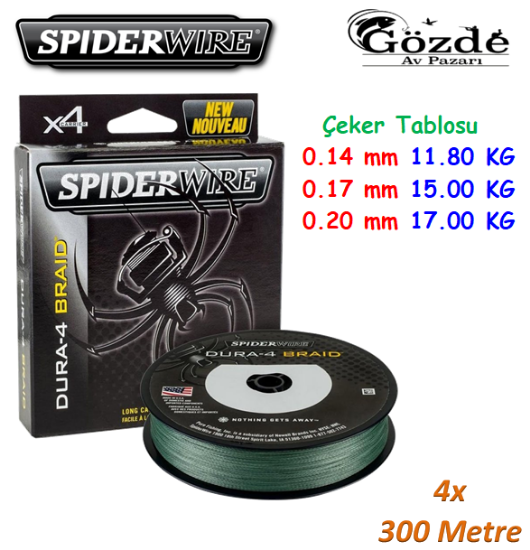 SpiderWire Dura 4x 300 mt Moss Green Örgü İp resmi