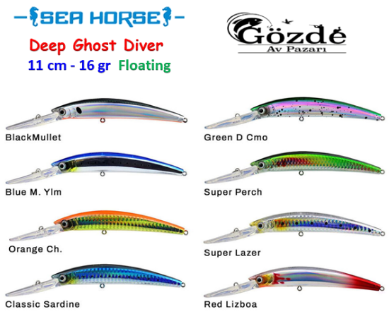 Sea Horse Deep Ghost Diver 11 cm 16 gr Trolling Sahte Balık resmi