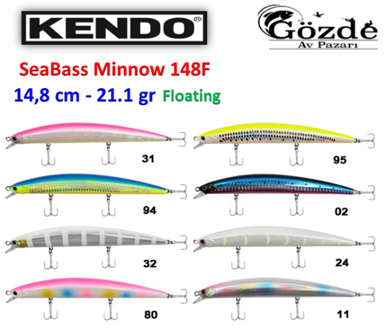 Kendo SeaBass Minnow 148F - 21.1 gr Floating Sahte Balık resmi