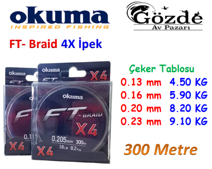 Okuma FT  4 Kat 300 Mt Örgü İp resmi