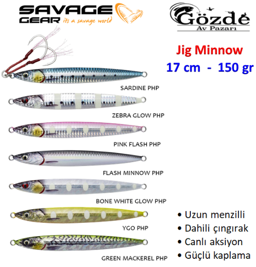 Savage gear 3D Slim Jig Minnow 17 cm 150 gr Jig  resmi