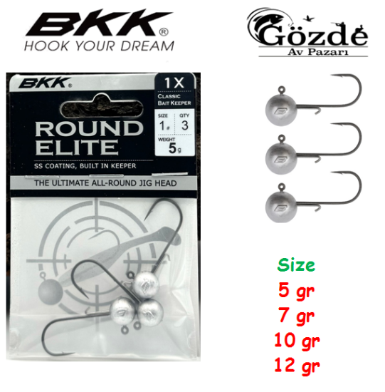 BKK Round Elite Jighead 5 gr  resmi