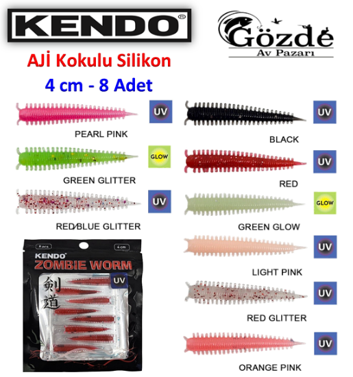 Kendo Zombie Worm Lrf Silikonu 4 cm (8 Adet) resmi