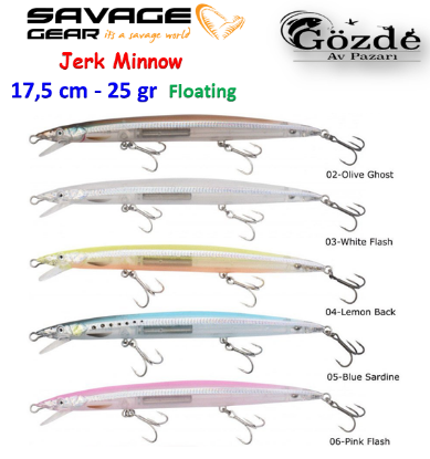 Savage gear Jerk Minnow 17,5 cm 25 gr Floating Sahte Balık  resmi