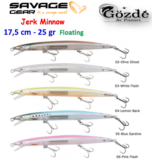 Savage gear Jerk Minnow 17,5 cm 25 gr Floating Sahte Balık  resmi