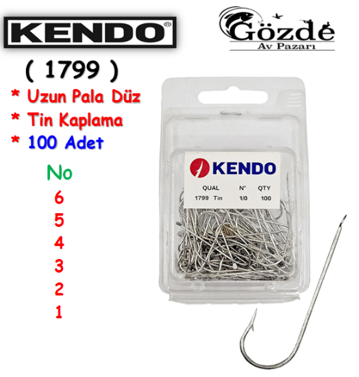 Kendo (1799) Uzun Pala Düz  İğnesi 100 Adet  resmi