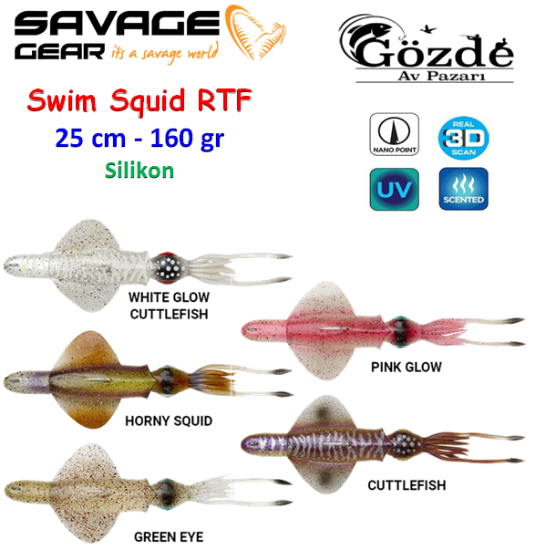 Savage Gear Swim Squid RTF 25 cm 160 gr Silikon Yem resmi
