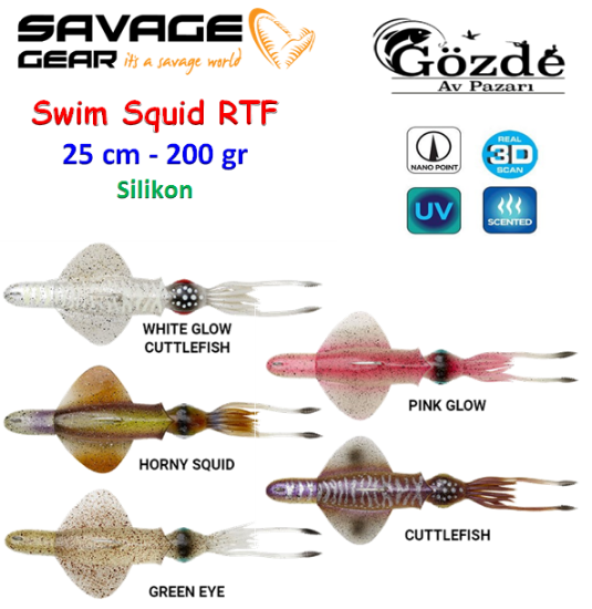 Savage Gear Swim Squid RTF 25 cm 200 gr Silikon Yem  resmi