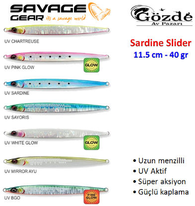 Savage Gear Sardine Slider 11.5 cm 40 gr Jig resmi