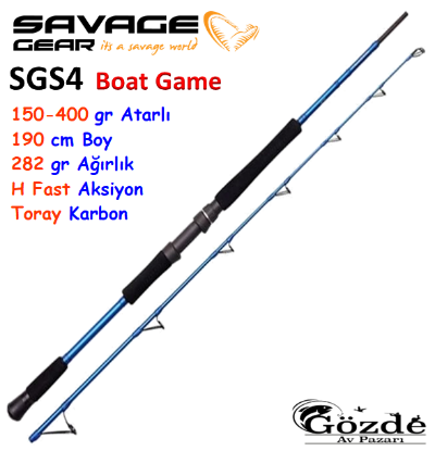 Savage Gear SGS4 Boat Game 1.90m 150-400 gr 2 Parça  Tekne Kamışı resmi
