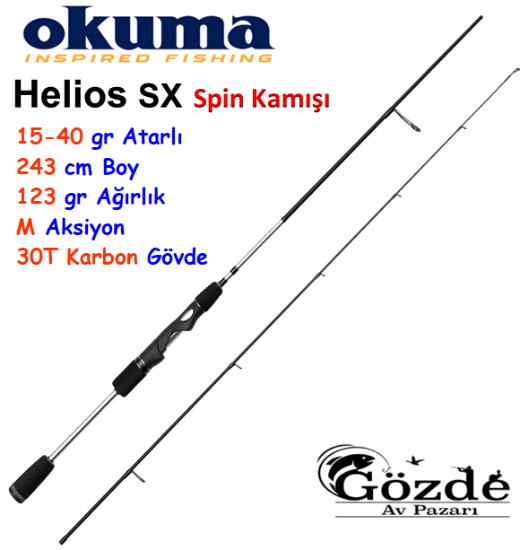 Okuma Helios 243 cm 15-40 gr Spin Kamışı resmi