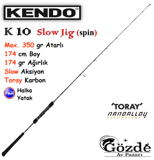 Kendo K10 Slow Jigging 1.74 cm (Spin) Max 350 gr Tekne Kamışı resmi