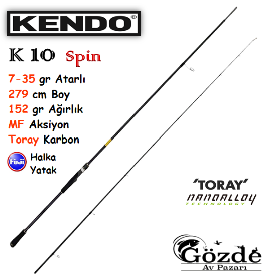 Kendo K10 Spin 279 cm MF 7-35 gr Spin Kamışı  resmi