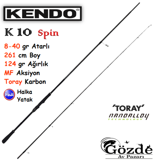 Kendo K10 Long Distance Game 261 cm MF 8-40 gr Spin Kamışı   resmi