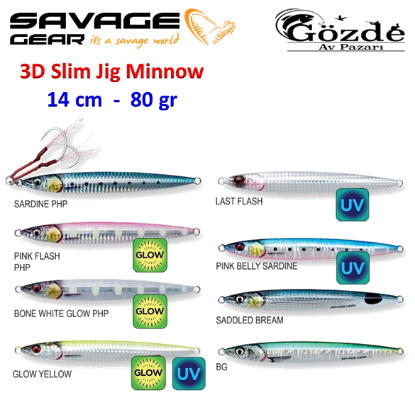 Savage Gear 3D Slim Jig Minnow 14 cm 80 gr Jig Yem  resmi