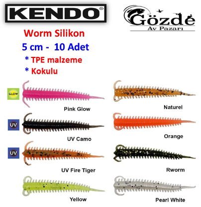 Kendo Silicones Worm 5 cm 10 Adet  resmi