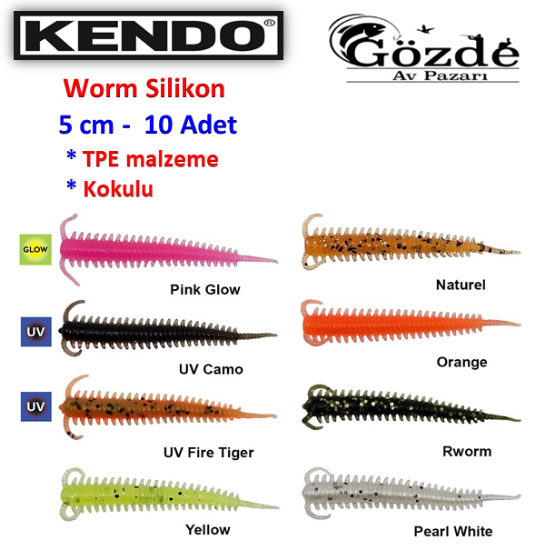Kendo Silicones Worm 5 cm 10 Adet  resmi