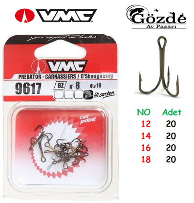 VMC  9617 3'lü Olta İğnesi ( Frangulli ) 20 Adet   resmi