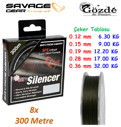 SavageGear Silencer 8x 300 metre İpek resmi