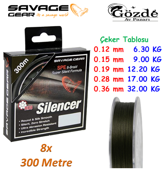 SavageGear Silencer 8x 300 metre İpek resmi