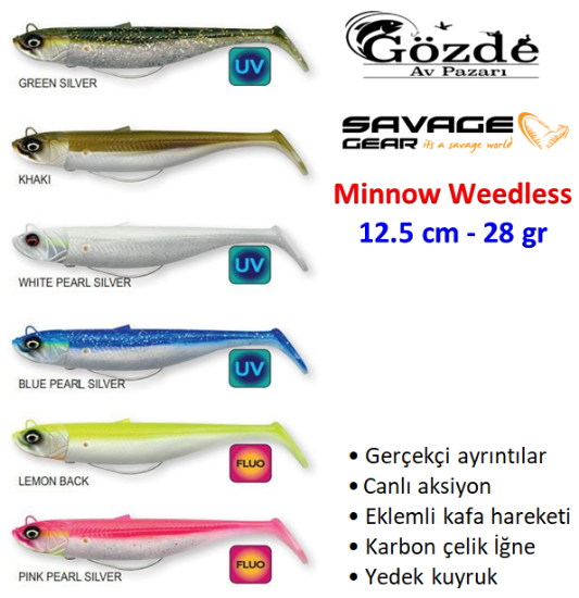 Savage Gear Savage Minnow Weedless Silikon 12.5 cm 28 gr  resmi